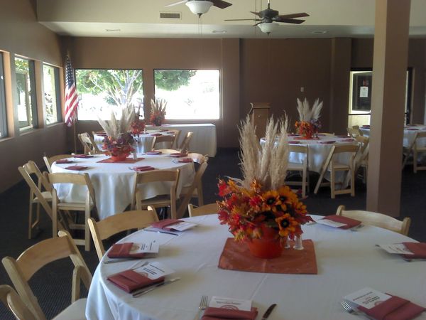 banquet room ready for event